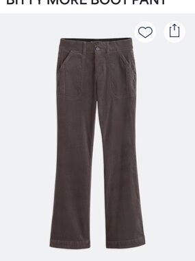 Charcoal Corduroy Boot Cut Pants